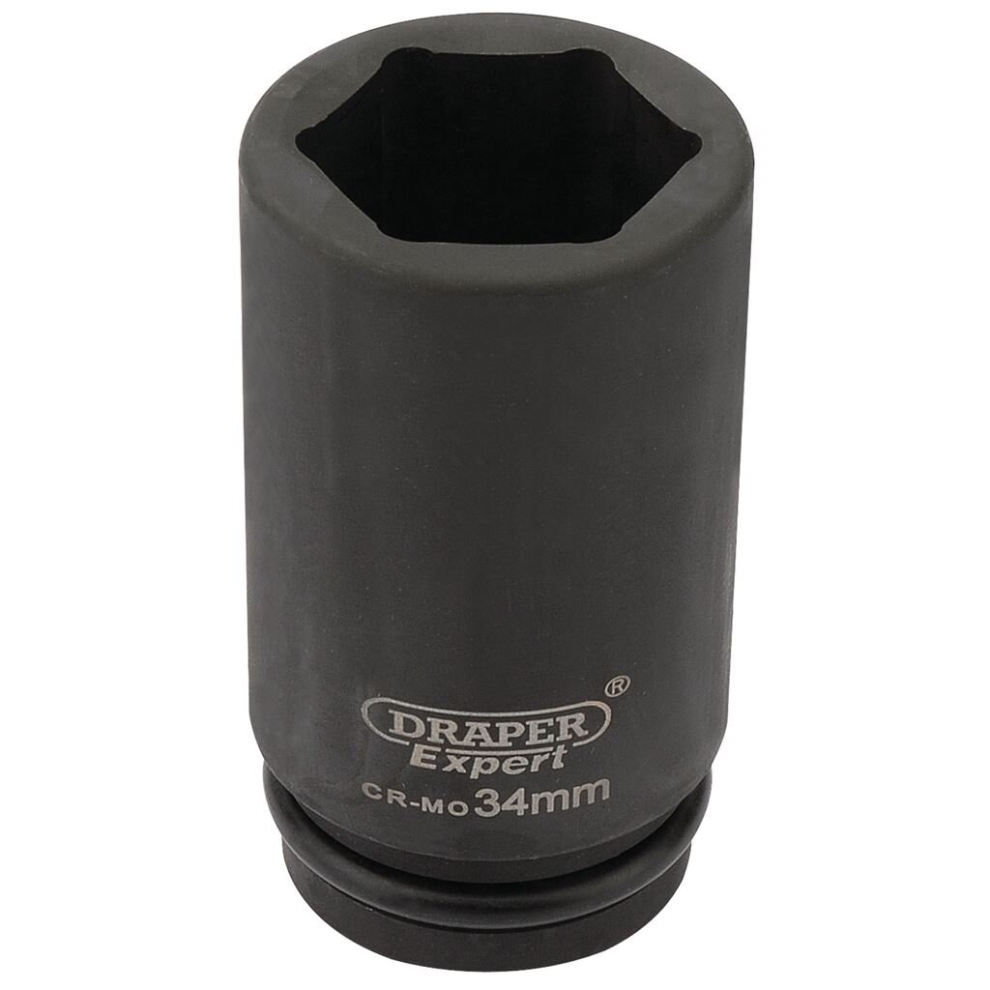 Draper HI-TORQ® 6 Point Deep Impact Socket, 3/4"" Sq. Dr., 34mm