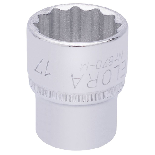 Elora Elora Bi-Hexagon Socket, 3/8"" Sq. Dr., 17mm
