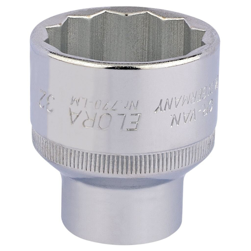 Elora Elora Bi-Hexagon Socket, 1/2"" Sq. Dr., 32mm