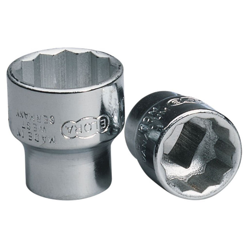 Elora Bi-Hexagon Socket, 3/8"" Sq. Dr., 15mm