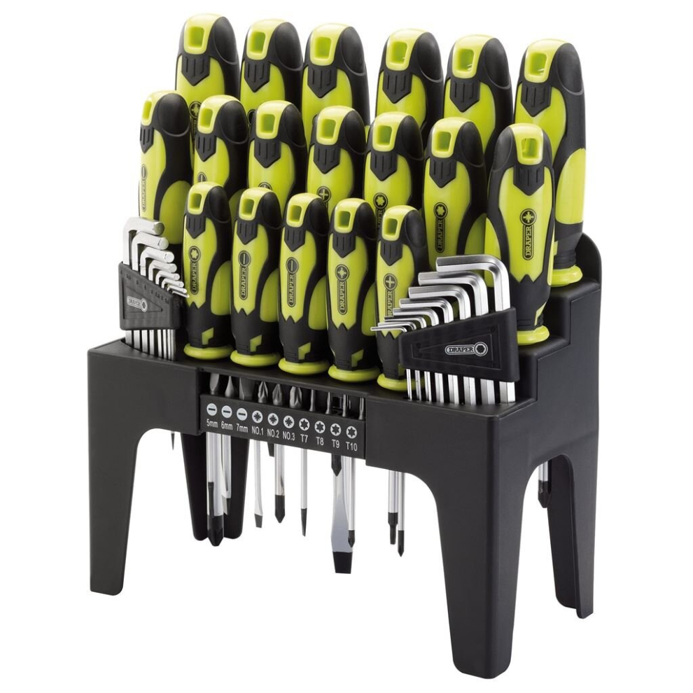 Screwdriver, Hex Key and Bit Set, Green (44 Piece)