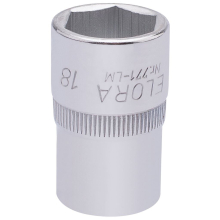 Elora Hexagon Socket, 1/2"" Sq. Dr., 18mm