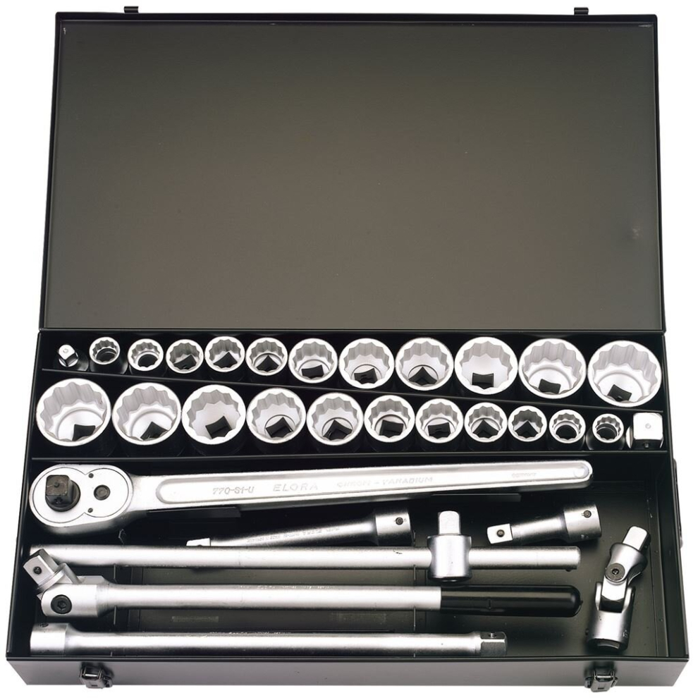 Metric and Imperial Socket Set, 3/4"" Sq. Dr. (31 Piece)