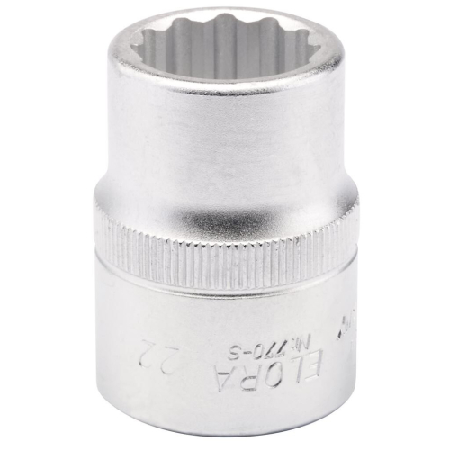 Elora Elora Bi-Hexagon Socket, 3/4"" Sq. Dr., 22mm