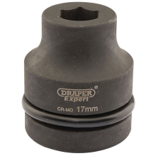 Draper Expert HI-TORQ® 6 Point Impact Socket, 1"" Sq. Dr., 17mm