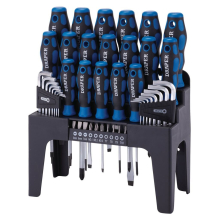 Soft-Grip Screwdriver, Hex Key & Bit Set - 44-Piece Chrome Vanadium Steel with Satin Chrome Finish