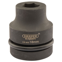 Draper Expert HI-TORQ® 6 Point Impact Socket, 1"" Sq. Dr., 18mm