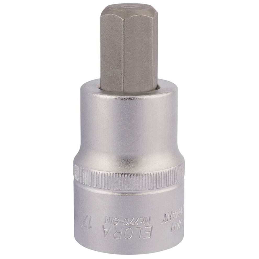 Elora Hexagon Screwdriver Socket, 3/4"" Sq. Dr., 17mm