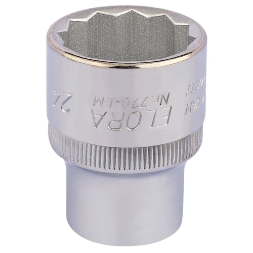 Elora Elora Bi-Hexagon Socket, 1/2"" Sq. Dr., 24mm