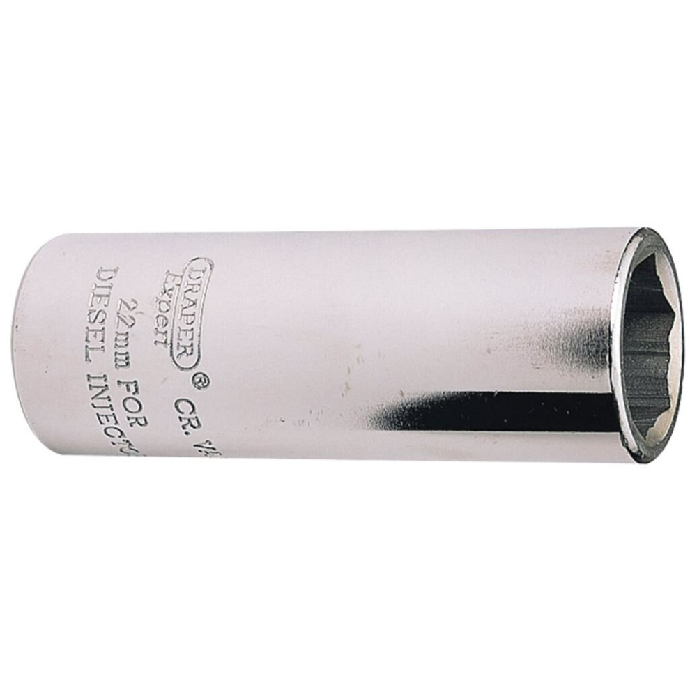 Draper Diesel Injector Socket, 1/2"" Sq. Dr., 22Mm