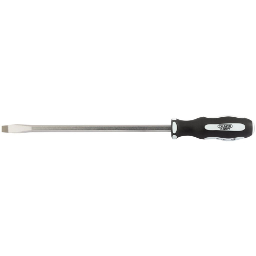 Draper Pound Thru' Plain Slot Soft Grip Screwdriver, 10 x 250mm