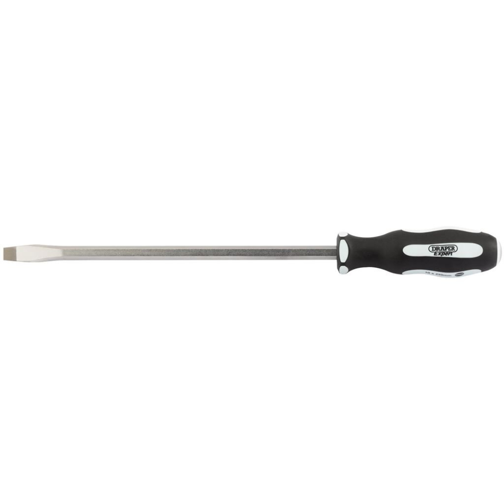 Draper Pound Thru' Plain Slot Soft Grip Screwdriver, 10 X 250Mm