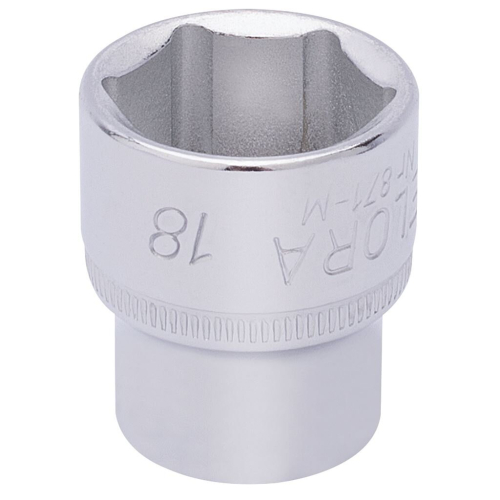 Elora Elora Hexagon Socket, 3/8"" Sq. Dr., 18mm