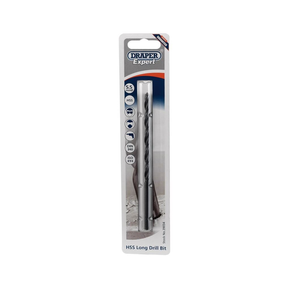 Draper Hss Extra Long Drill Bit, X 139Mm Size 5.5