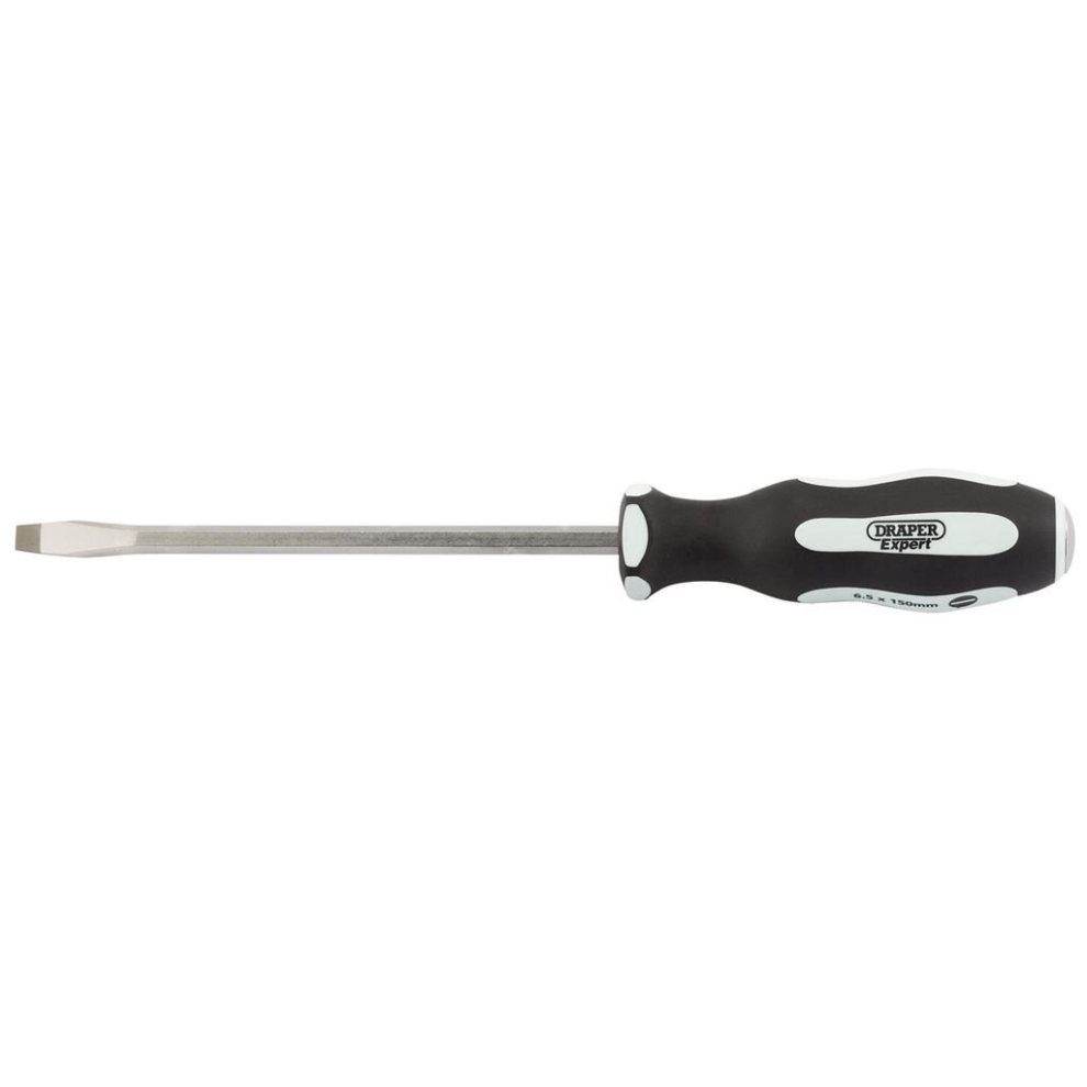 Pound Thru' Plain Slot Soft Grip Screwdriver, 6.5 x 150mm