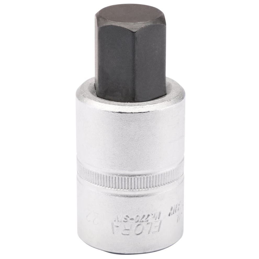 Elora Hexagon Screwdriver Socket, 3/4"" Sq. Dr., 22mm