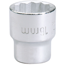 Elora Bi-Hexagon Socket, 3/8"" Sq. Dr., 16mm