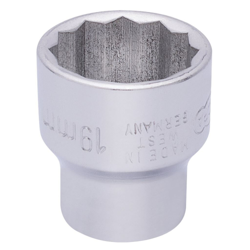 Elora Elora Bi-Hexagon Socket, 3/8"" Sq. Dr., 19mm