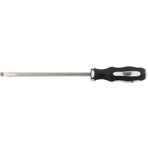 Draper Pound Thru' Plain Slot Soft Grip Screwdriver, 8 x 200mm