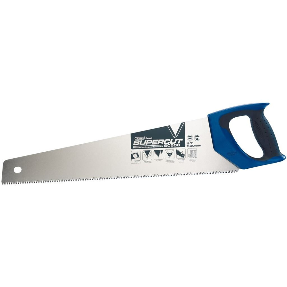 Draper Expert Supercut® Soft Grip Hardpoint Handsaw, 500mm/20"", 7tpi/8ppi