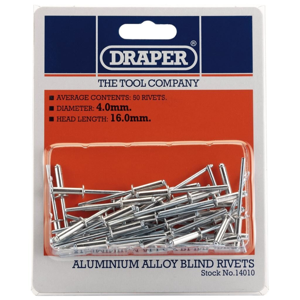 Blind Rivets, 4 x 15.8mm (50 Piece)