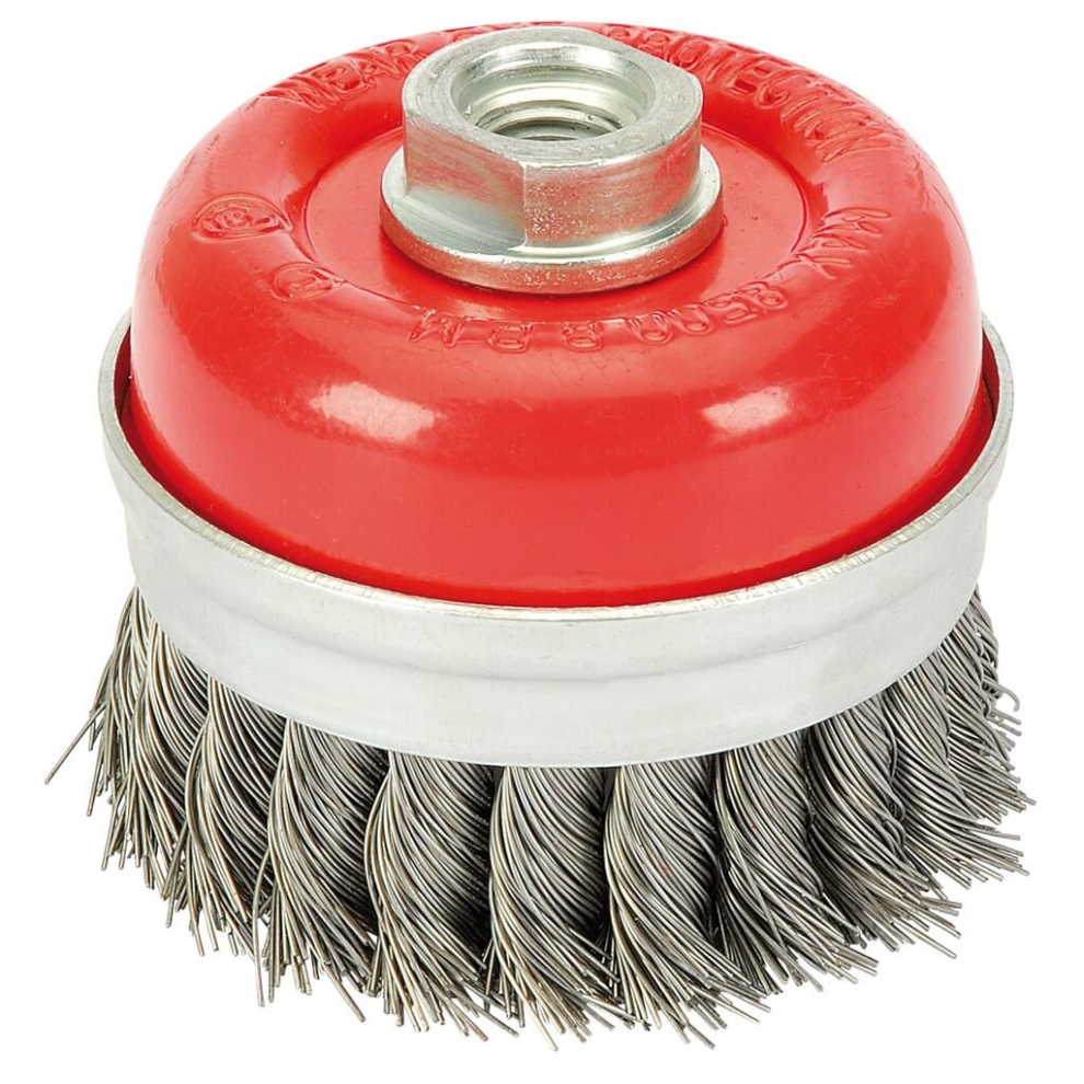 Steel Twist-Knot Wire Cup Brush, 75mm, M14
