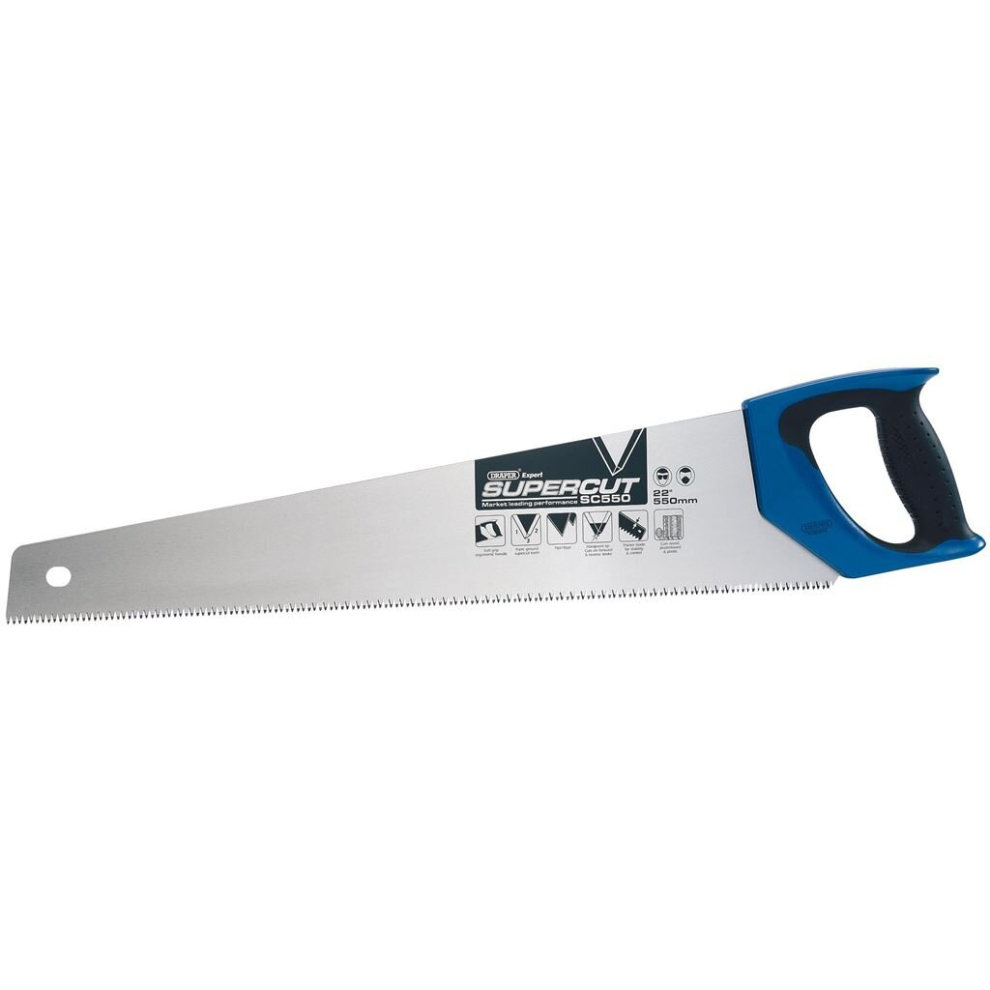 Draper Expert Supercut® Soft Grip Hardpoint Handsaw, 550mm/22"", 7tpi/8ppi
