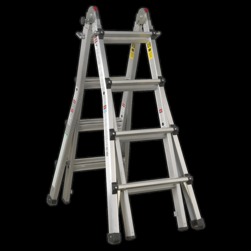 Sealey Aluminium Telescopic Ladder 4-Way EN 131 Adjustable Height