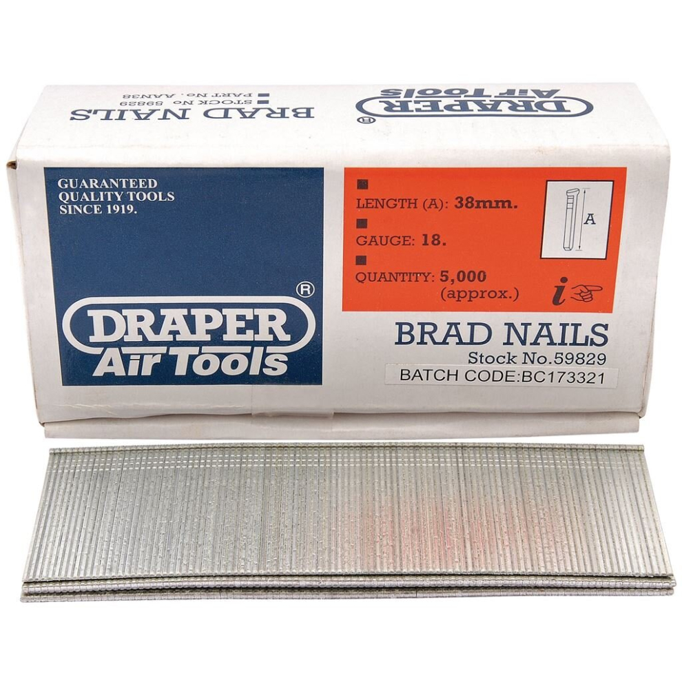 Brad Nails, 38mm (Pack of 5000)