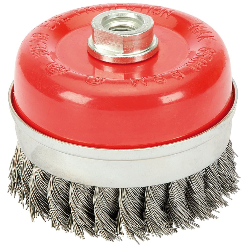 Steel Twist-Knot Wire Cup Brush, 100mm, M14