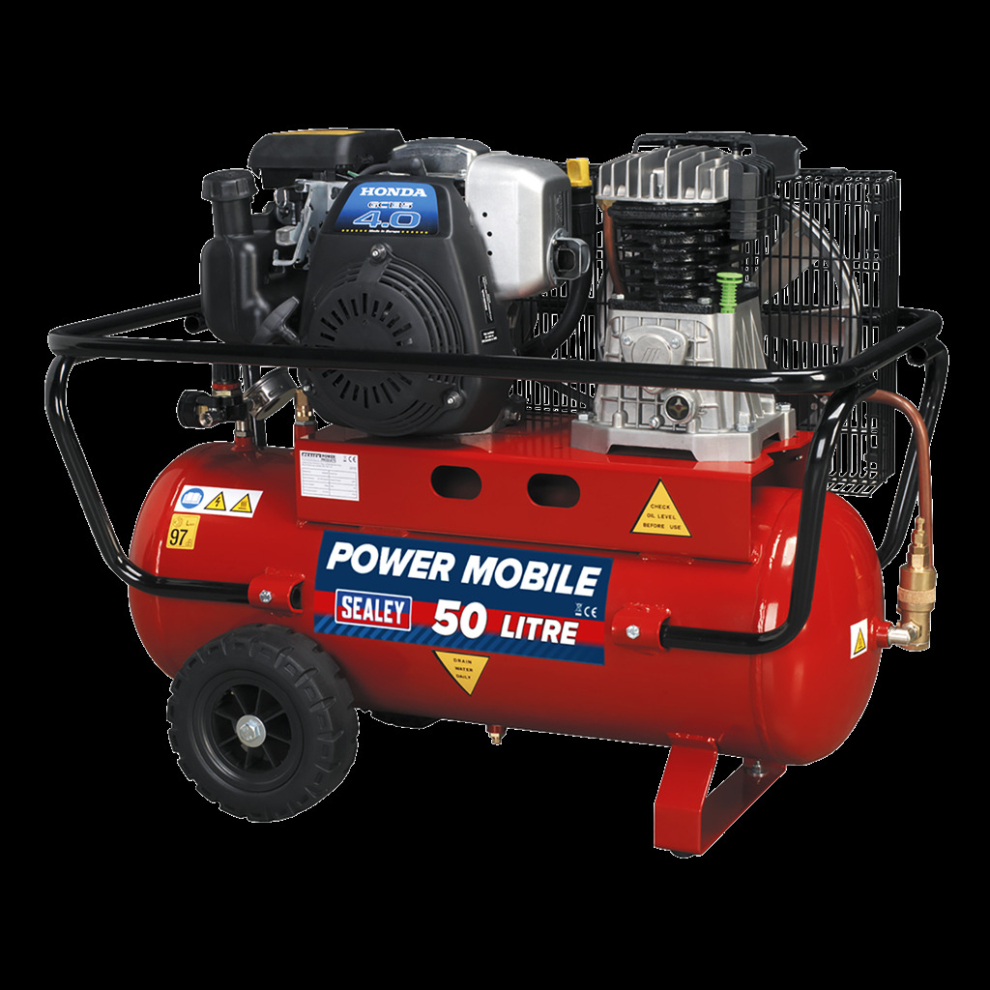 Air Compressor 50L Belt Drive Petrol Engine 4hp
