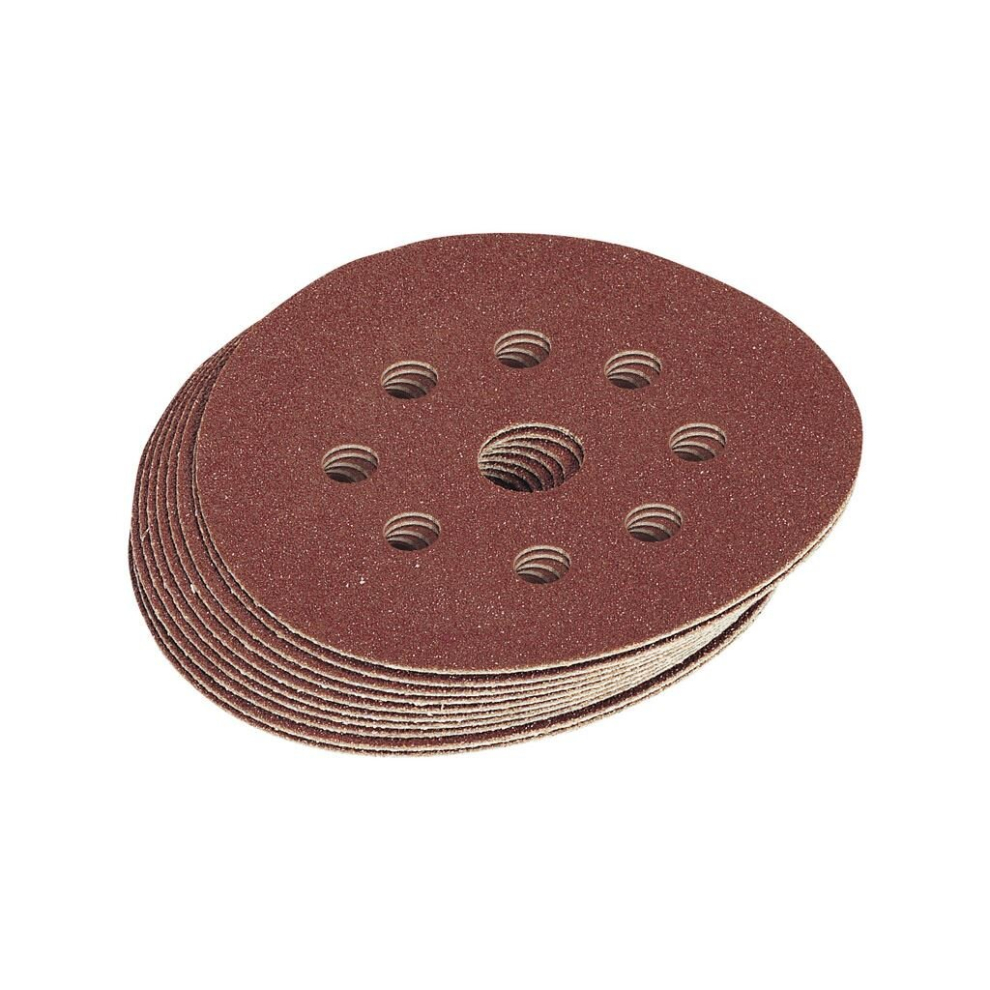 Assorted Grit Hook and Loop Sanding Discs, 125mm (Pack of 10)