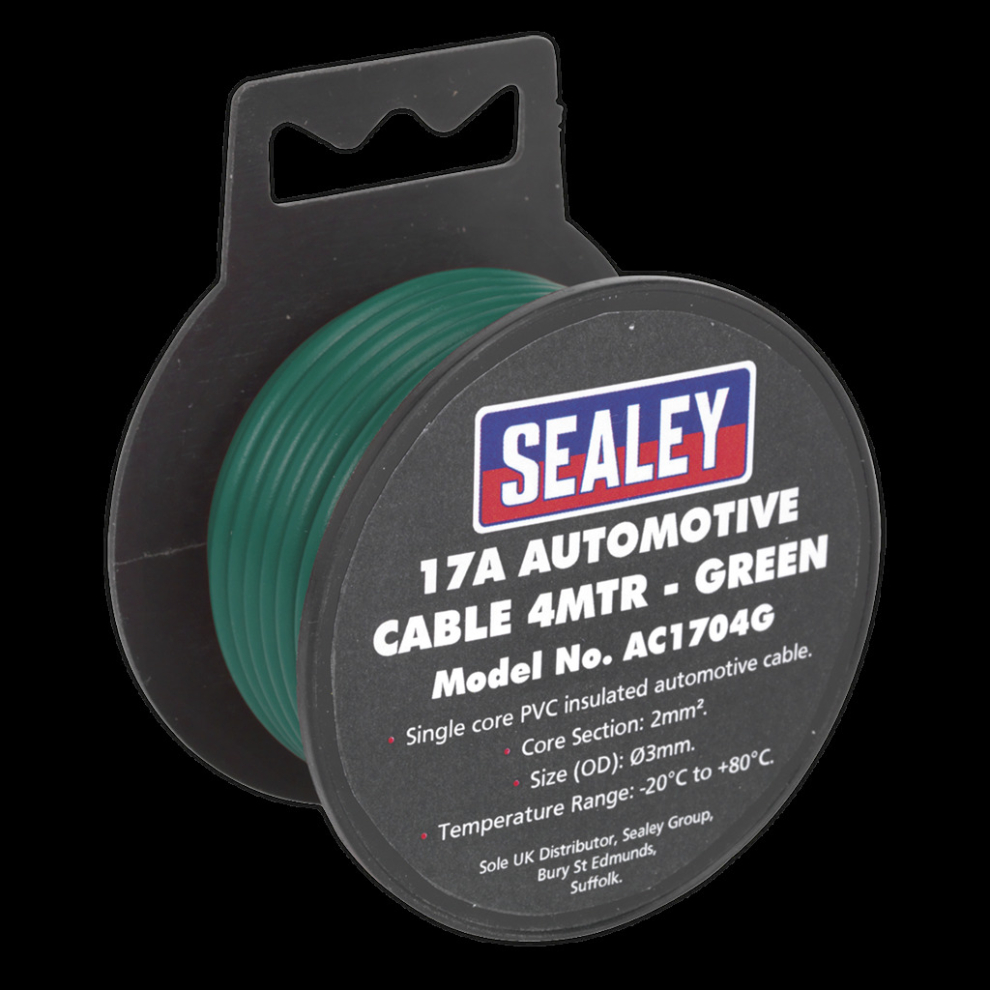 Automotive Cable Thick Wall 17A 4m Green