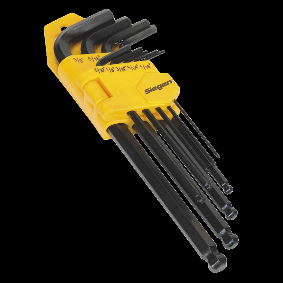 Sealey Ball-End Hex Key Set 9Pc Long Imperial