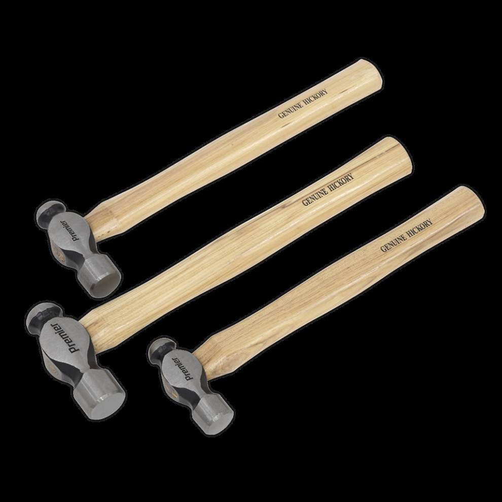 Ball Pein Hammer Set 3pc Hickory Shafts