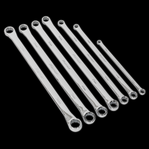 Sealey Double End Ring Spanner Set 7pc Extra-Long Metric