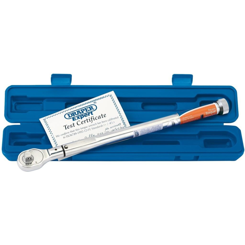 Draper Expert Precision Torque Wrench, 1/2"" Sq. Dr., 30 - 100Nm