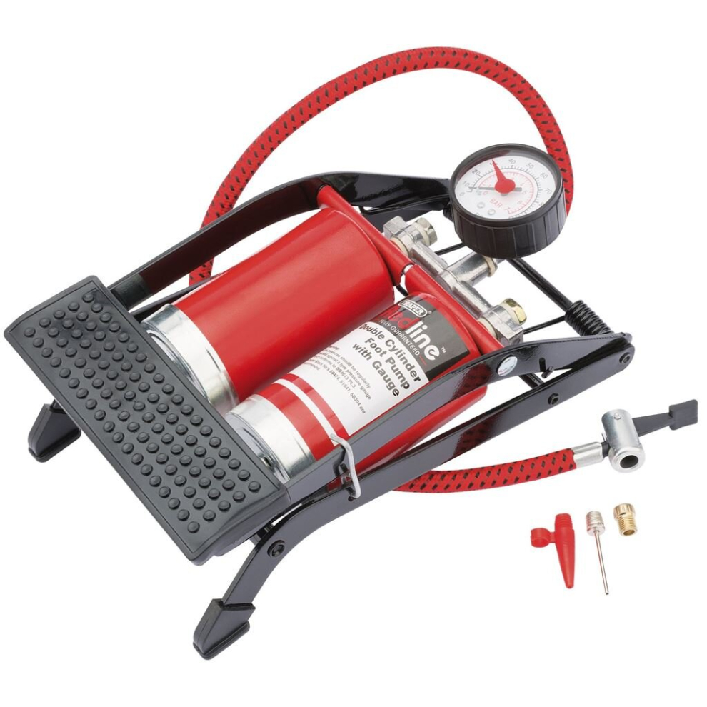 Draper Double Cylinder Foot Pump