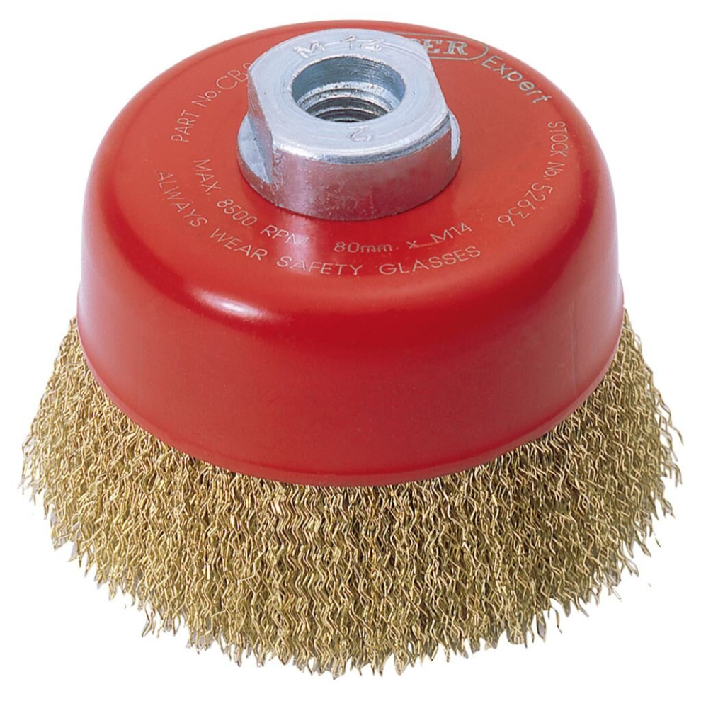 Draper Expert Crimped Wire Cup Brush, 80Mm, M14