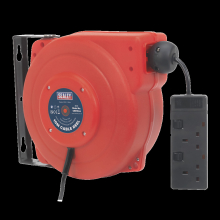 Cable Reel System Retractable 10m 2 x 230V Socket