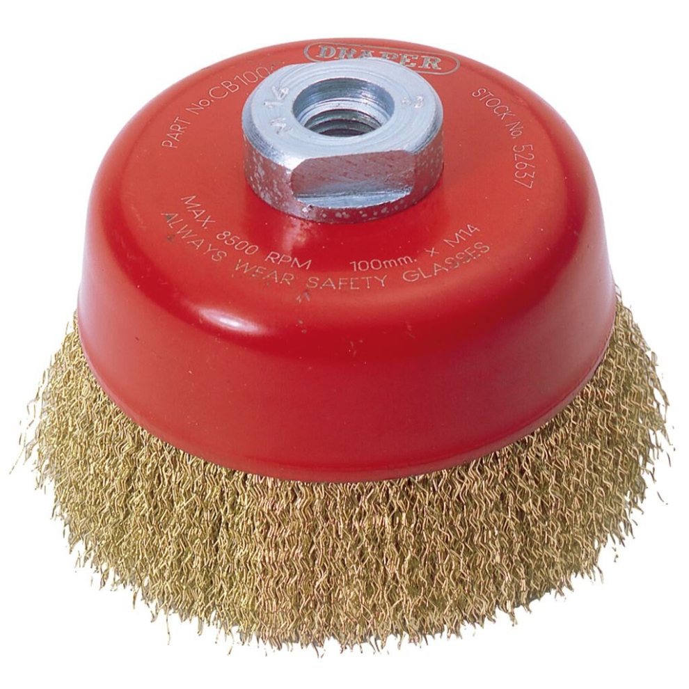 Draper Expert Crimped Wire Cup Brush, 100mm, M14