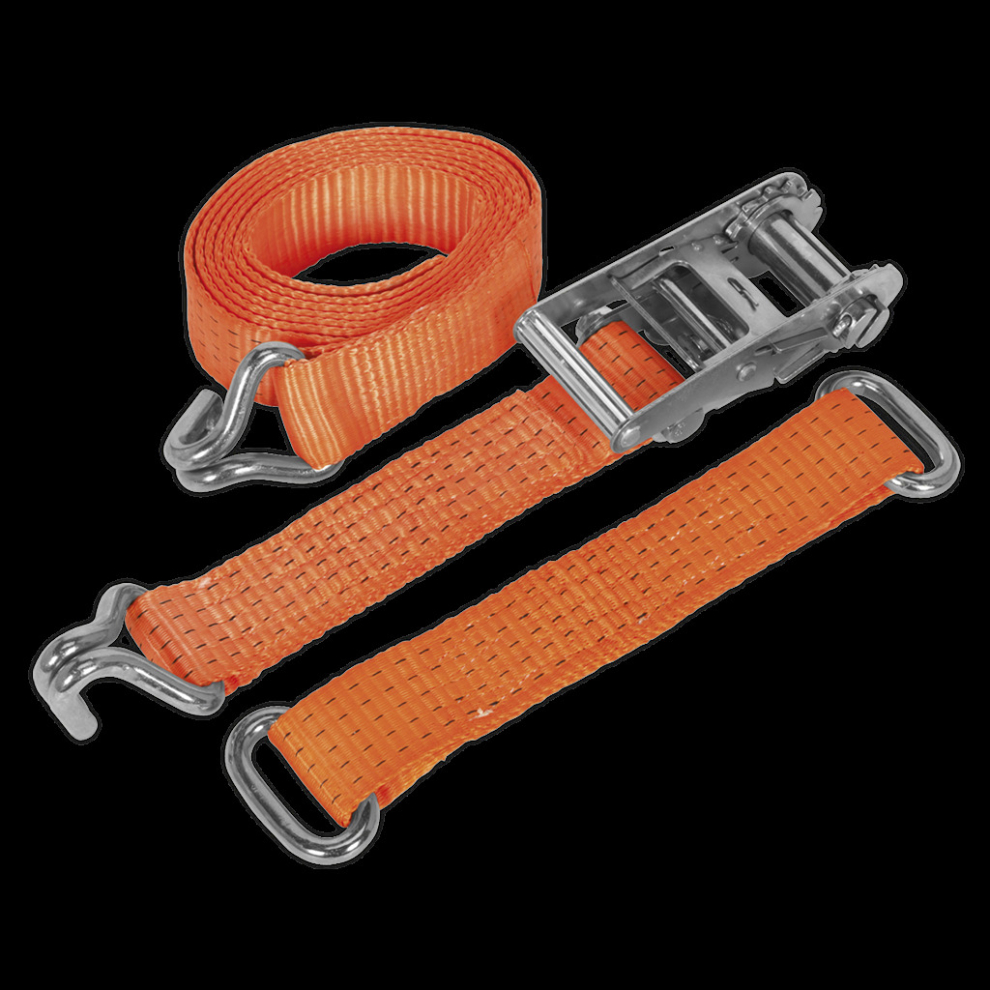 Car Transporter Ratchet Strap 50mm x 3m Steel Wheel - Single 4500kg Breaking Strength