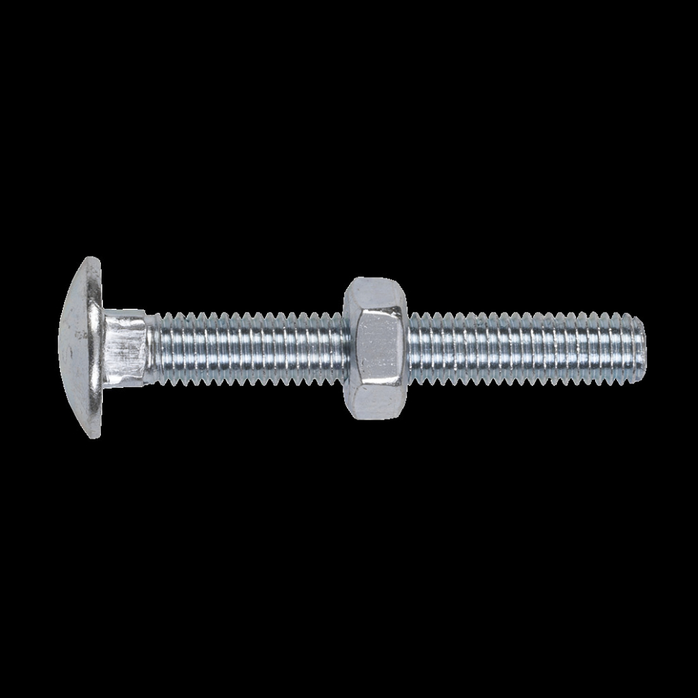 Coach Bolt & Nut DIN 603 - M10 x 75mm Zinc Pack of 50