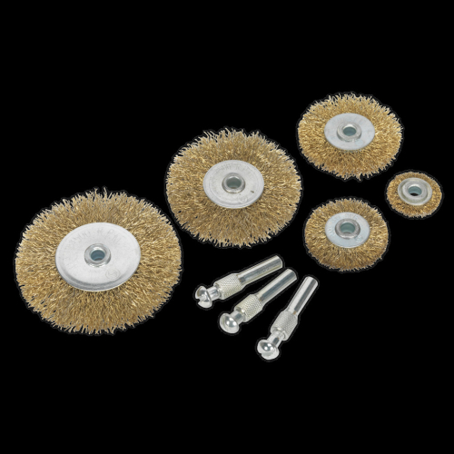 Sealey Crimped Wire Brush Set 8pc Brassed