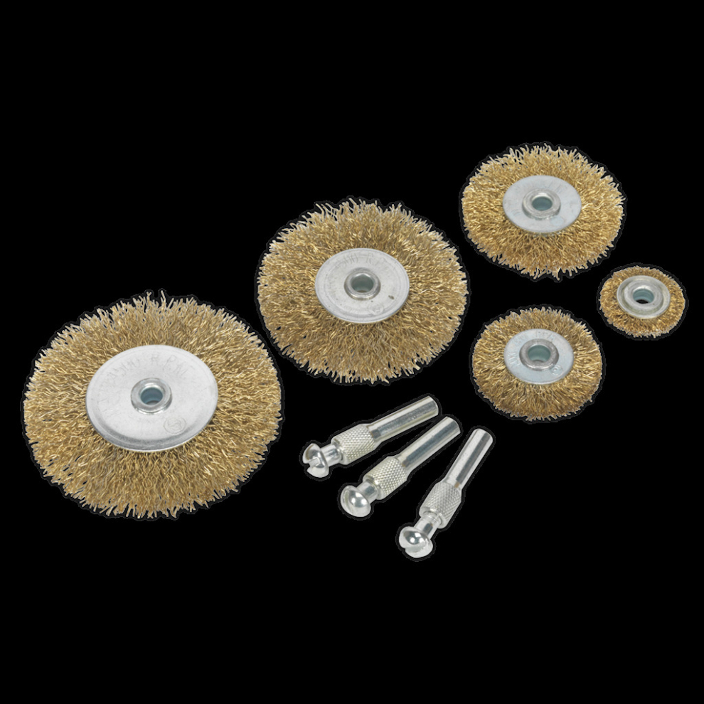 Crimped Wire Brush Set 8pc Brassed