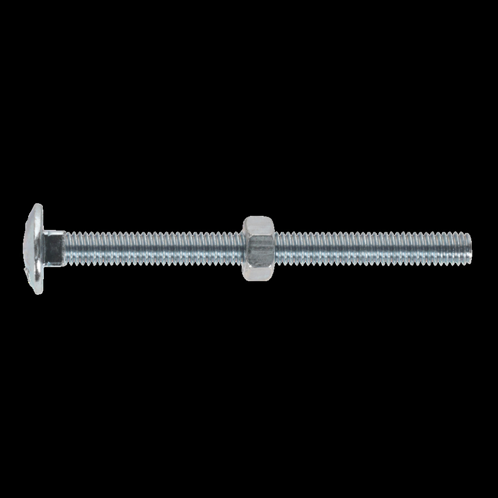 Coach Bolt & Nut DIN 603 - M6 x 75mm Zinc Pack of 100