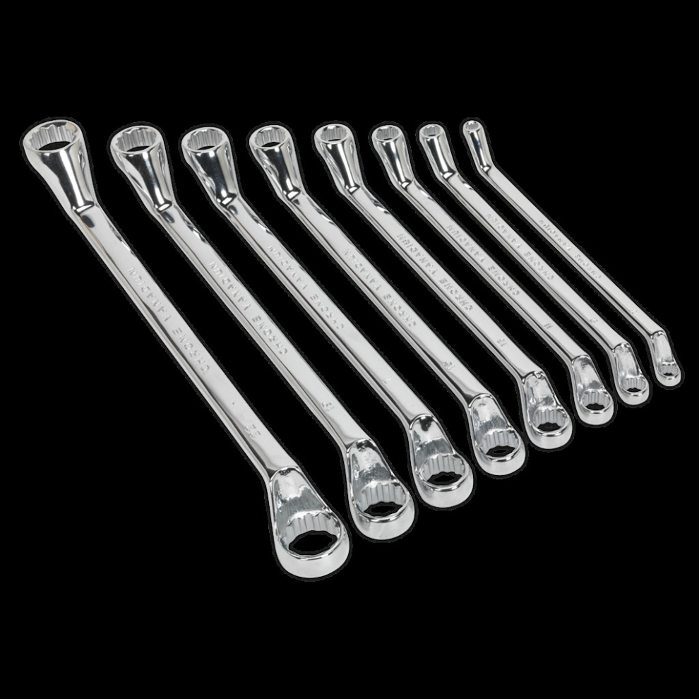 Sealey Deep Offset Ring Spanner Set 8Pc Metric Size 8