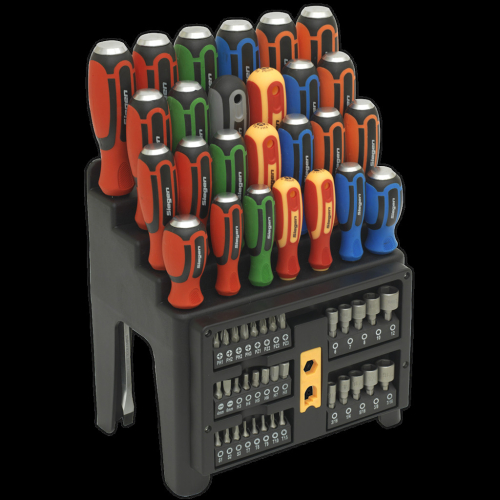 Sealey Hammer-Thru Screwdriver, Bit & Nut Driver Set 61pc