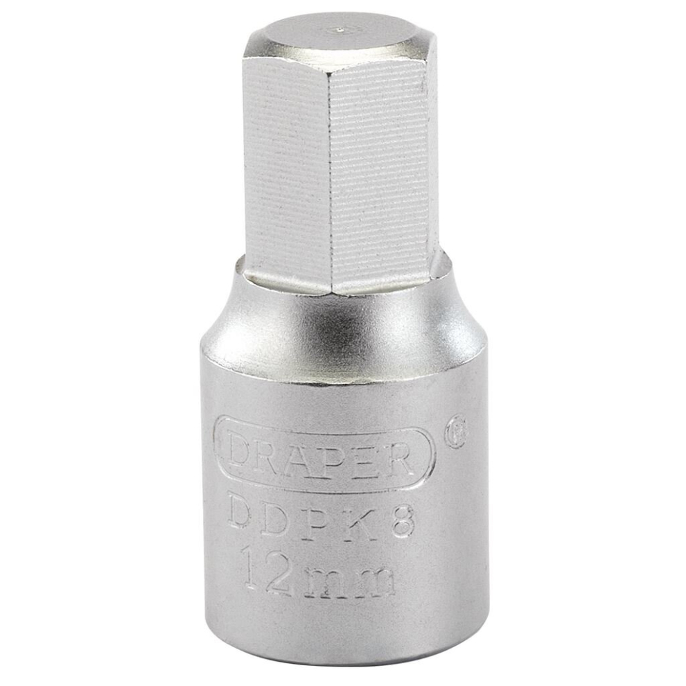 Hexagon Drain Plug Key, 3/8 Sq. Dr., 12mm