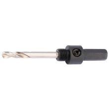 Hex. Shank Holesaw Arbor with HSS Pilot Drill for 14 - 30mm Holesaws, 7/16"" Thread